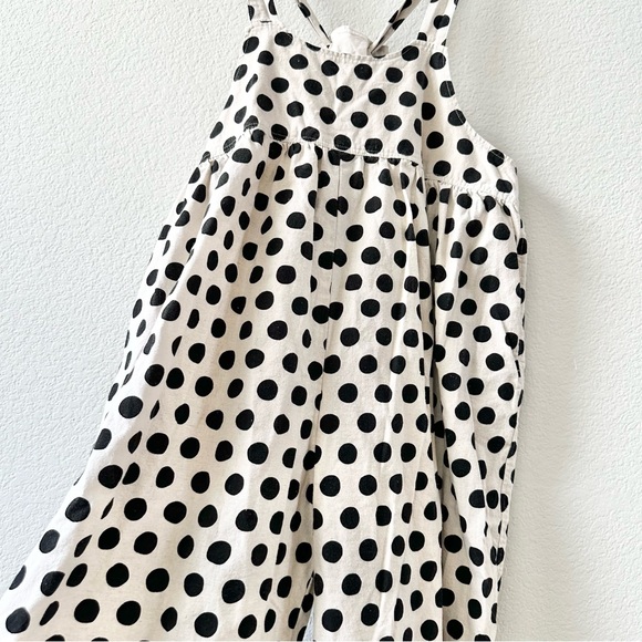 Ichi Polka Dot Crop Wide Leg Linen Tie Back Jumpsuit Size S/M White Black Japan - Picture 7 of 11